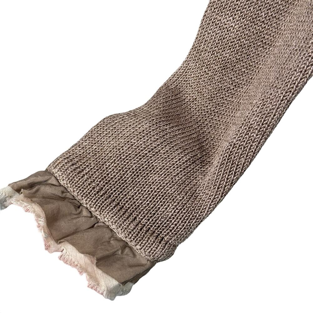 Boden SZ 14 Cardigan Ruffled Tie Front Long Sleeves Linen Blend Stretch Beige - Picture 2 of 9